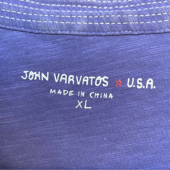 John Varvatos ⭐️ USA Purple Cotton Peace Polo XL - Picture 9 of 11